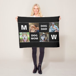 Fotokollage för Anpassningsbarna Hund Hund Pappa Fleecefilt