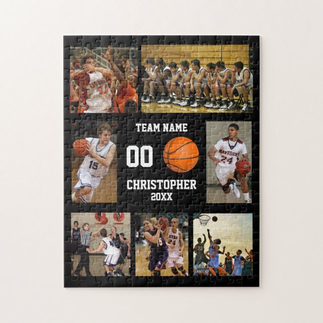 Fotokollage för basketboll 7-teamet pussel (Vertikal)