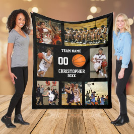Fotokollage för basketboll fleecefilt