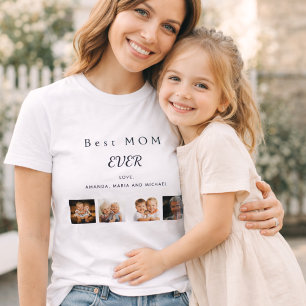 Fotokollage för bästa MAMMA-anpassningsbar, svart, T Shirt
