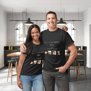 Fotokollage för bästa morfar-anpassningsbar-familj t shirt