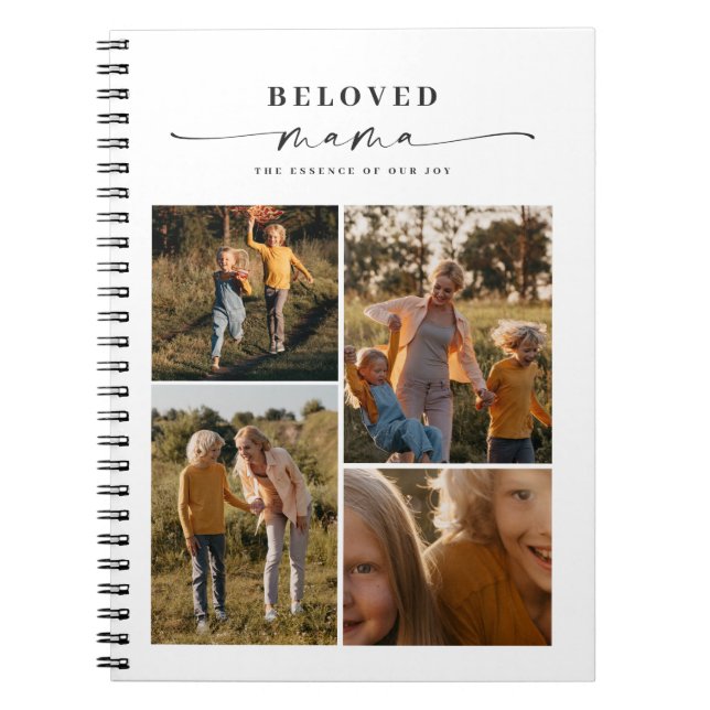 Fotokollage för Beloved Mamma Lycklig Mors dag Anteckningsbok (Framsidan)