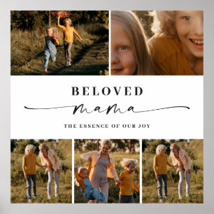Fotokollage för Beloved Mamma Lycklig Mors dag Poster