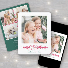 Fotokollage för Bright Modern Bow God jul Julkort