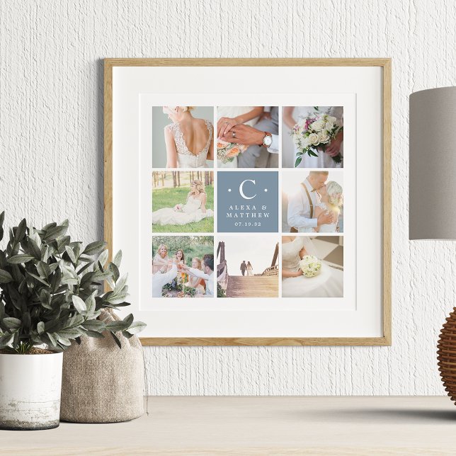 Fotokollage för Bröllop Monogram 8 Poster (Skapare uppladdad)