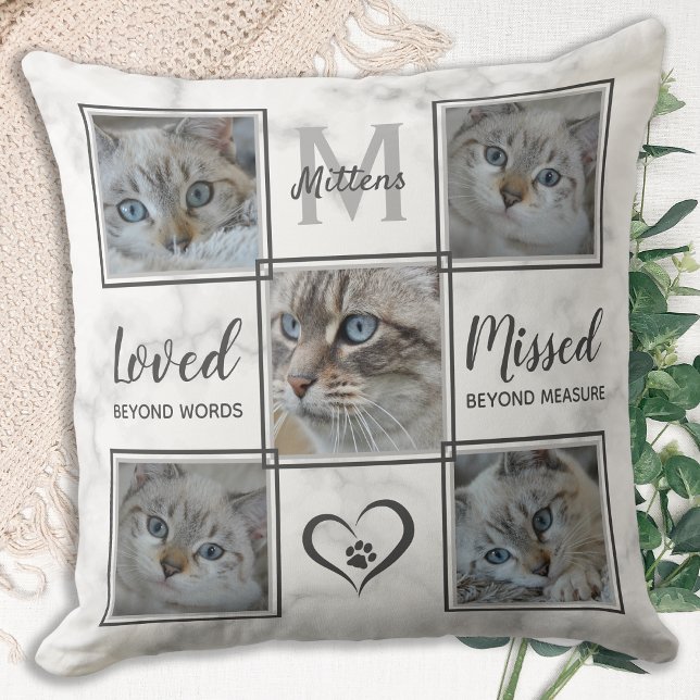 Fotokollage för Cat Memorial Pet-förlust Kudde (Skapare uppladdad)