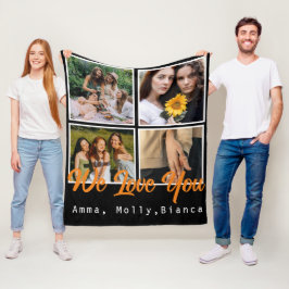 Fotokollage för daglig anpassningsbar, svart-vita  fleecefilt