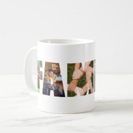 Fotokollage för den moderna familjen brev kaffemugg