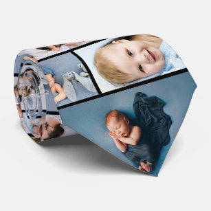 Fotokollage för den nyfödda Fars dag Gift-familjen Slips