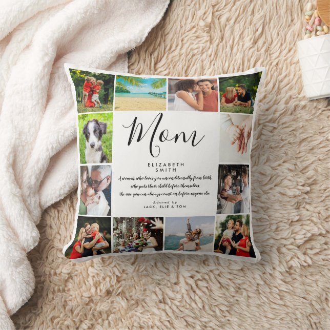 Fotokollage för det moderna skriptet 12 i mamma kudde (Filt)