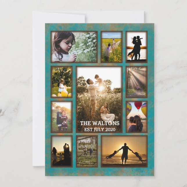 Fotokollage för elegant av koppar och Ram Kort (Framsida)