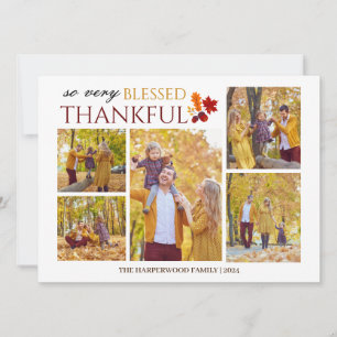 Fotokollage för elegant Script thanksgiving Julkort