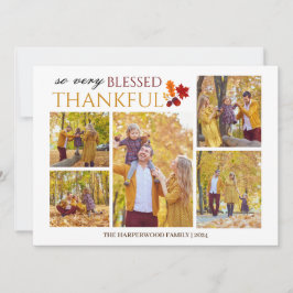 Fotokollage för elegant Script thanksgiving  Julkort