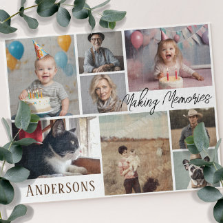 Fotokollage för familj 8 med text pussel