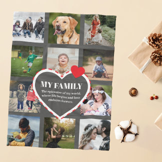 Fotokollage för familjeminnet Personlig Fleecefilt