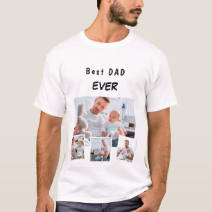 Fotokollage för familjen Far pappa T Shirt