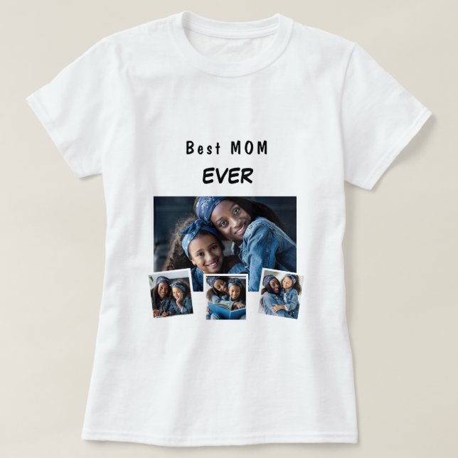 Fotokollage för familjen Mor mamma T Shirt (Design framsida)