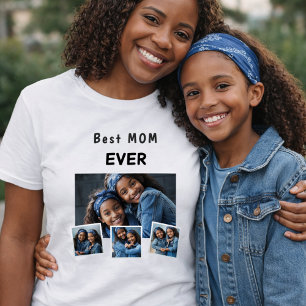 Fotokollage för familjen Mor mamma T Shirt
