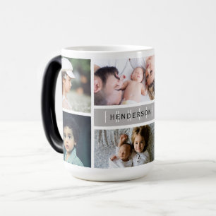 Fotokollage för familjen Namn Magisk Mugg