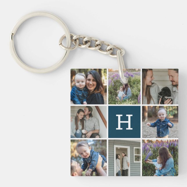 Fotokollage för familjen och Monogram (Framsidan)