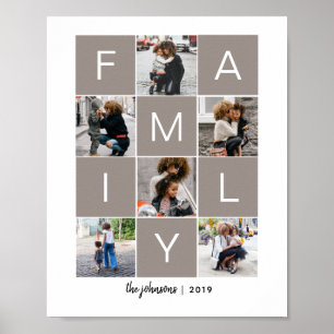 Fotokollage för familjen poster