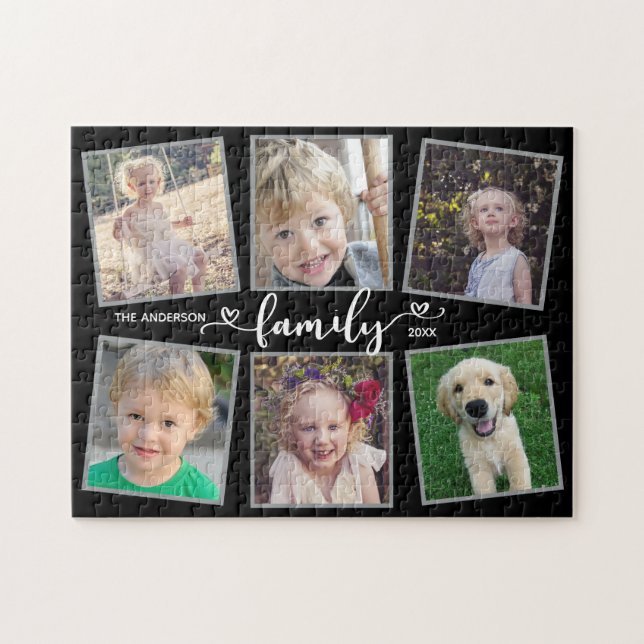 Fotokollage för familjerättsreferenser pussel (Horisontell)