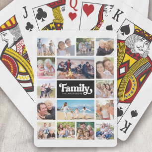 Fotokollage för familjetypgrafi 16 Bilder Casinokort