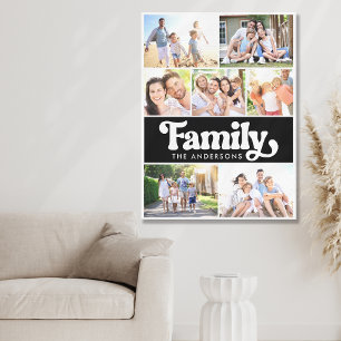 Fotokollage för familjetypgrafi canvastryck