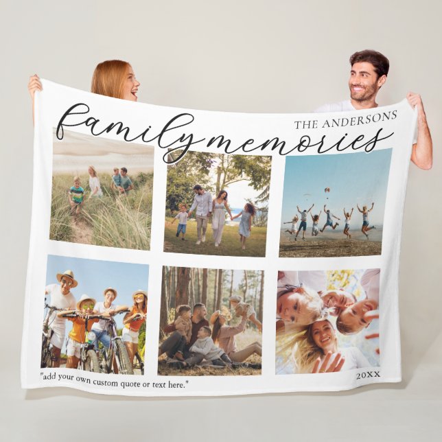 Fotokollage för Family Memories-Personlig Fleecefilt (På plats)