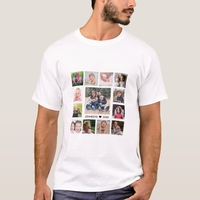 Fotokollage för Family Namn 13 T Shirt (Framsida)