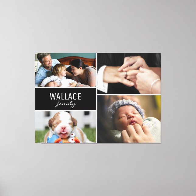 Fotokollage för Family namn många Canvastryck (Framsida)