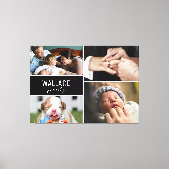 Fotokollage för Family namn många Canvastryck (Framsida)