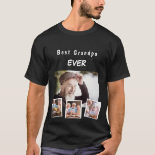 Fotokollage för farfar-morpapanfamiljen t shirt