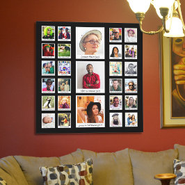 Fotokollage för födelsedagsfamiljen canvastryck