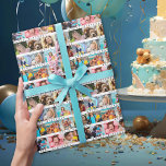 Fotokollage för födelsedagstag Rand Presentpapper<br><div class="desc">Det är lätt att lägga till hela bilder och din familj namn för att göra en festlig födelsedagsfigursättning. Det här moderna fotokollage rand är perfekt att figursätta dina gåvor för någons skull. De kommer att kärlek inslagningen pappra lika mycket som gåvan.</div>