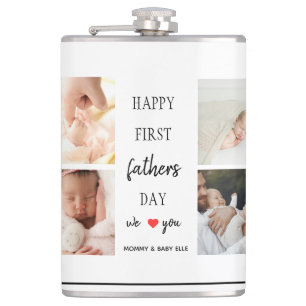 Fotokollage för första Fars dag Pappa Flask Gift Fickplunta