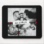 Fotokollage för första Fars dag-Vintagen B&W Baby Musmatta<br><div class="desc">Personlig Fars dag-gåva till pappa för att fira Fars dag. Vare sig det gäller en ny pappa, stepdad, gammal och klassisk pappa eller pappa-till-bli, kommer anpassningsbarna att få dig täckt. Du kan ändra texten till önskad ordalydelse och ladda upp ett eget foto till anpassningsbarna. Få något minnesvärt och speciellt för...</div>