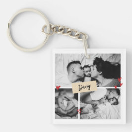 Fotokollage för första Fars dag-Vintagen Baby