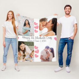 Fotokollage för första Mors dag Fleecefilt
