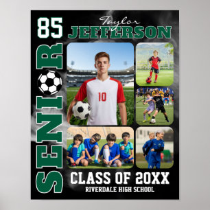 Fotokollage för fotbollslag sport senior natt poster