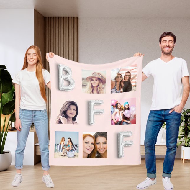 Fotokollage för Friend  ro guld silver Fleecefilt (Skapare uppladdad)