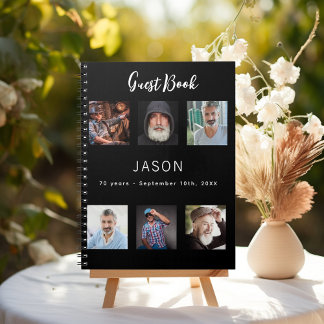 Fotokollage för gäst bok födelsedagskalender, svar anteckningsbok