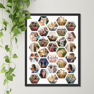 Fotokollage för geometrisk familj poster