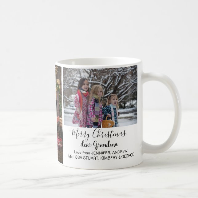 Fotokollage för God jul-familjen Farföräldrar Kaffemugg (Höger)