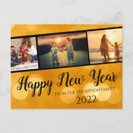 Fotokollage för guld Gott nytt år Vykort