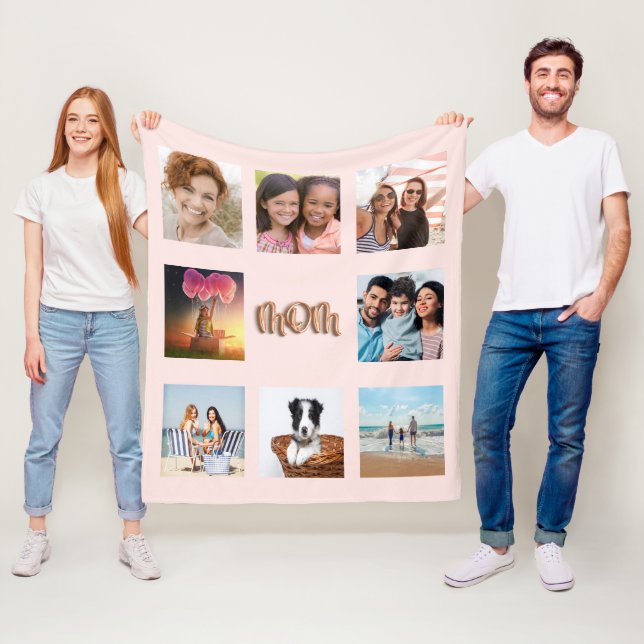  fotokollage för guld i mor, mamma fleecefilt (På plats)