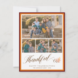 Fotokollage för Happy thanksgiving Elegant Julkort