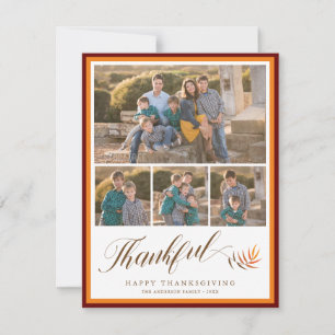 Fotokollage för Happy thanksgiving Elegant Julkort