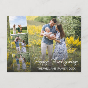Fotokollage för Happy thanksgiving-familjen Helg Vykort