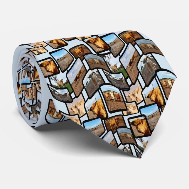 Fotokollage för höglandskon. slips (Rullad)